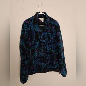 American Eagle Outfitters Vibrant Teddy Jacket Retro Geometric | Mens L